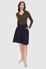 Orolay-V-Neck Knit Sweater-#color_Emperador