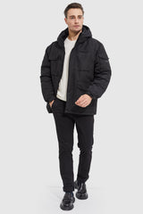 Orolay-Warm Anorak Detachable Hood Down Parka-#color_Black