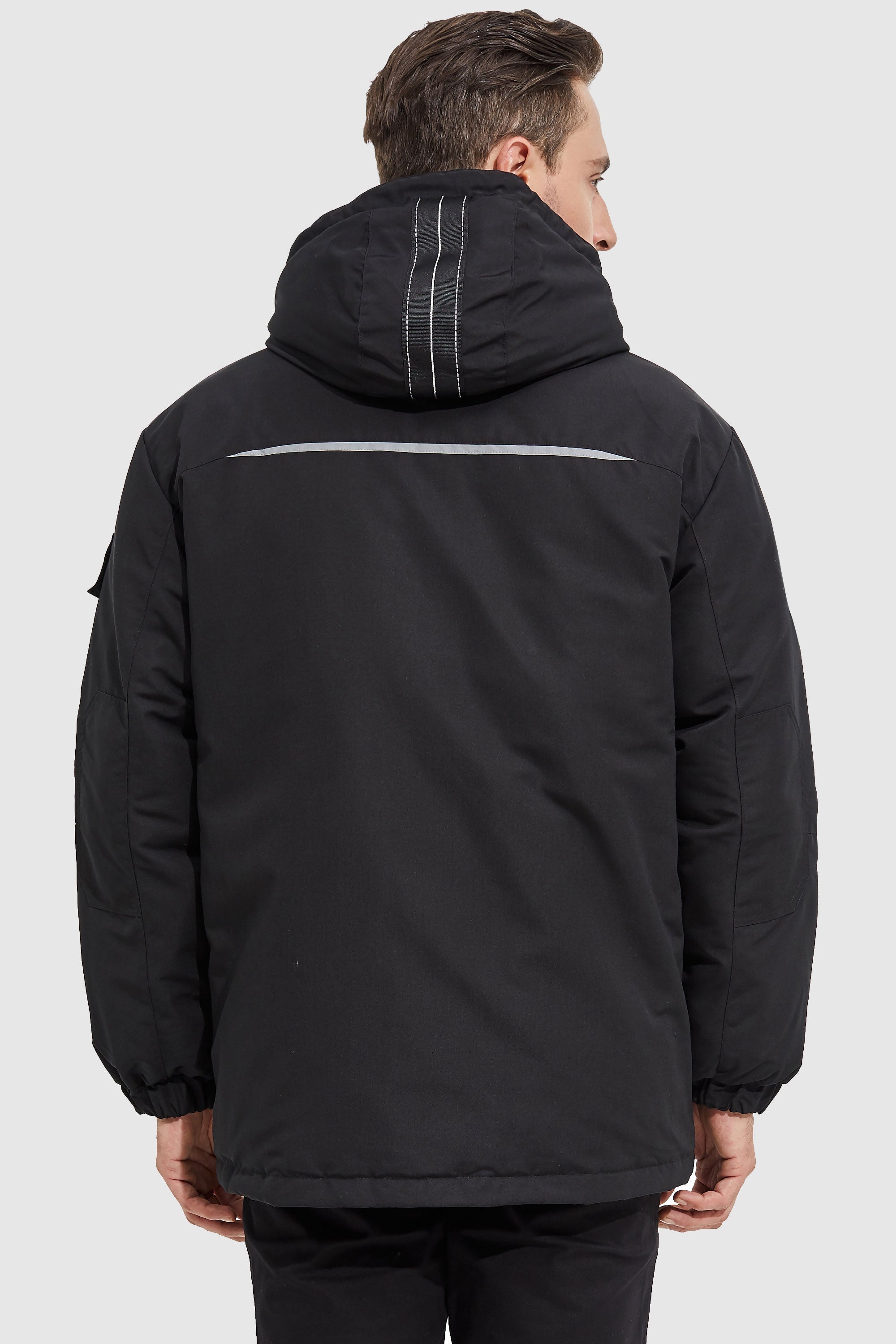 Orolay-Warm Anorak Detachable Hood Down Parka-#color_Black