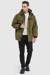 Orolay-Warm Anorak Detachable Hood Down Parka-#color_Fir Green