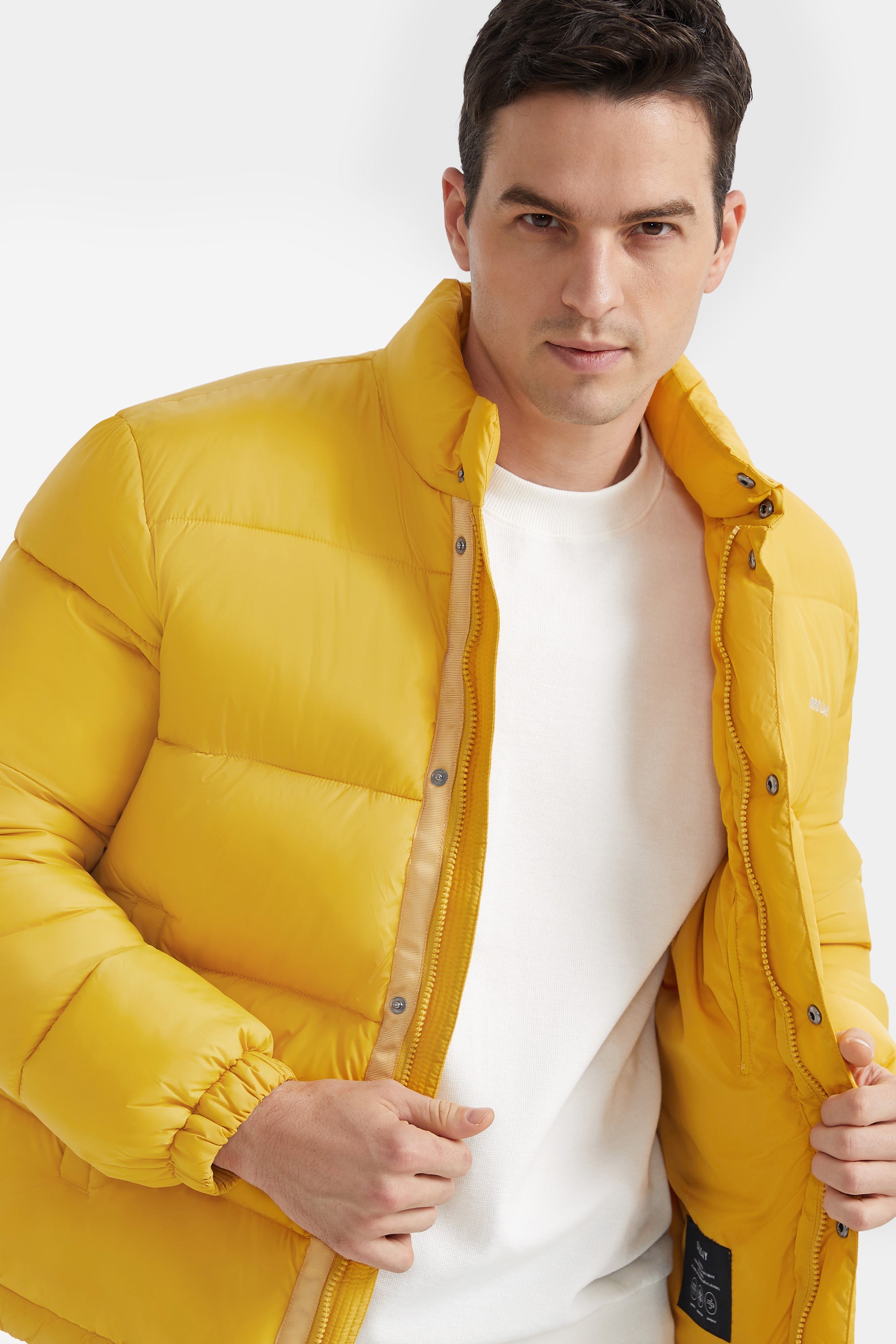 Orolay-Water Repellent Slant Pocket Thickened Jacket-#color_Hot Spot