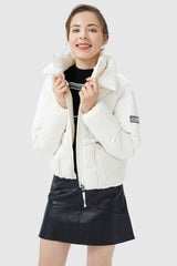 Orolay-Water-Resistant Stand Collar Puffer Down Coat-#color_White