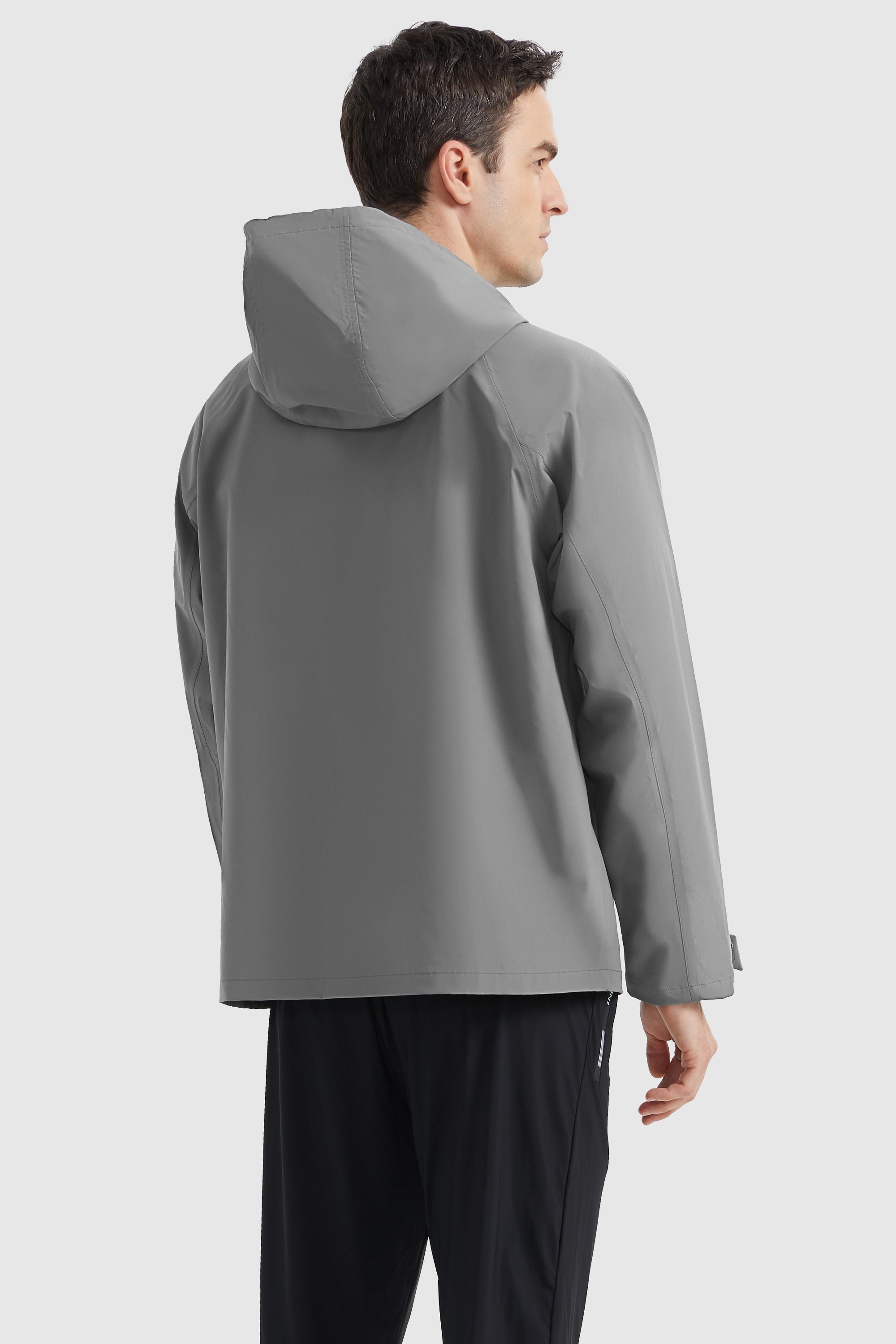 Orolay-Waterproof Hooded Rain Jacket-#color_Wild Dove