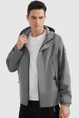 Orolay-Waterproof Hooded Rain Jacket-#color_Wild Dove