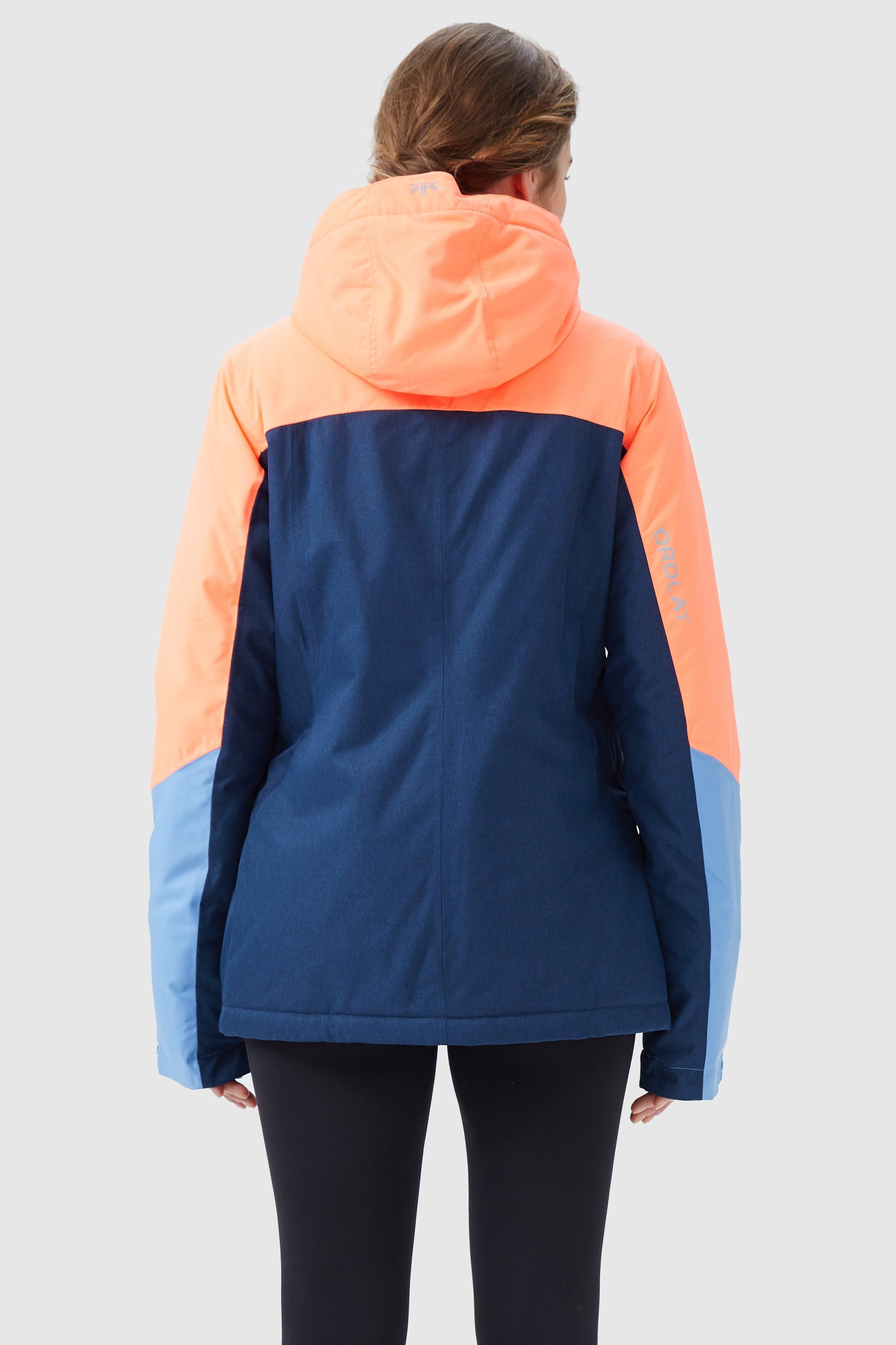 Orolay-Waterproof Snow Winter Coat-#color_Light Orange&Blue