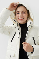 Orolay-Waterproof Thickened Down Jacket with Hood-#color_White