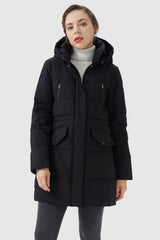 Orolay-Waterproof Thickened Down Jacket with Hood-#color_Black