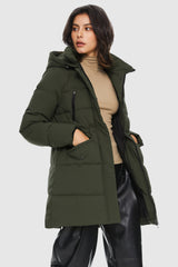 Orolay-Waterproof Thickened Down Jacket with Hood-#color_Chive