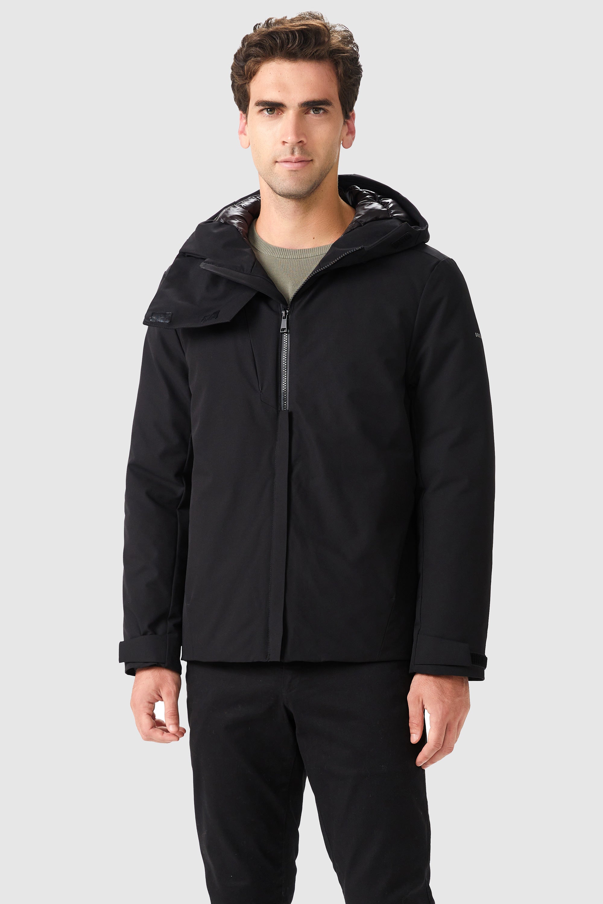 Orolay-Waterproof Winter Jacket with Hood-#color_Black