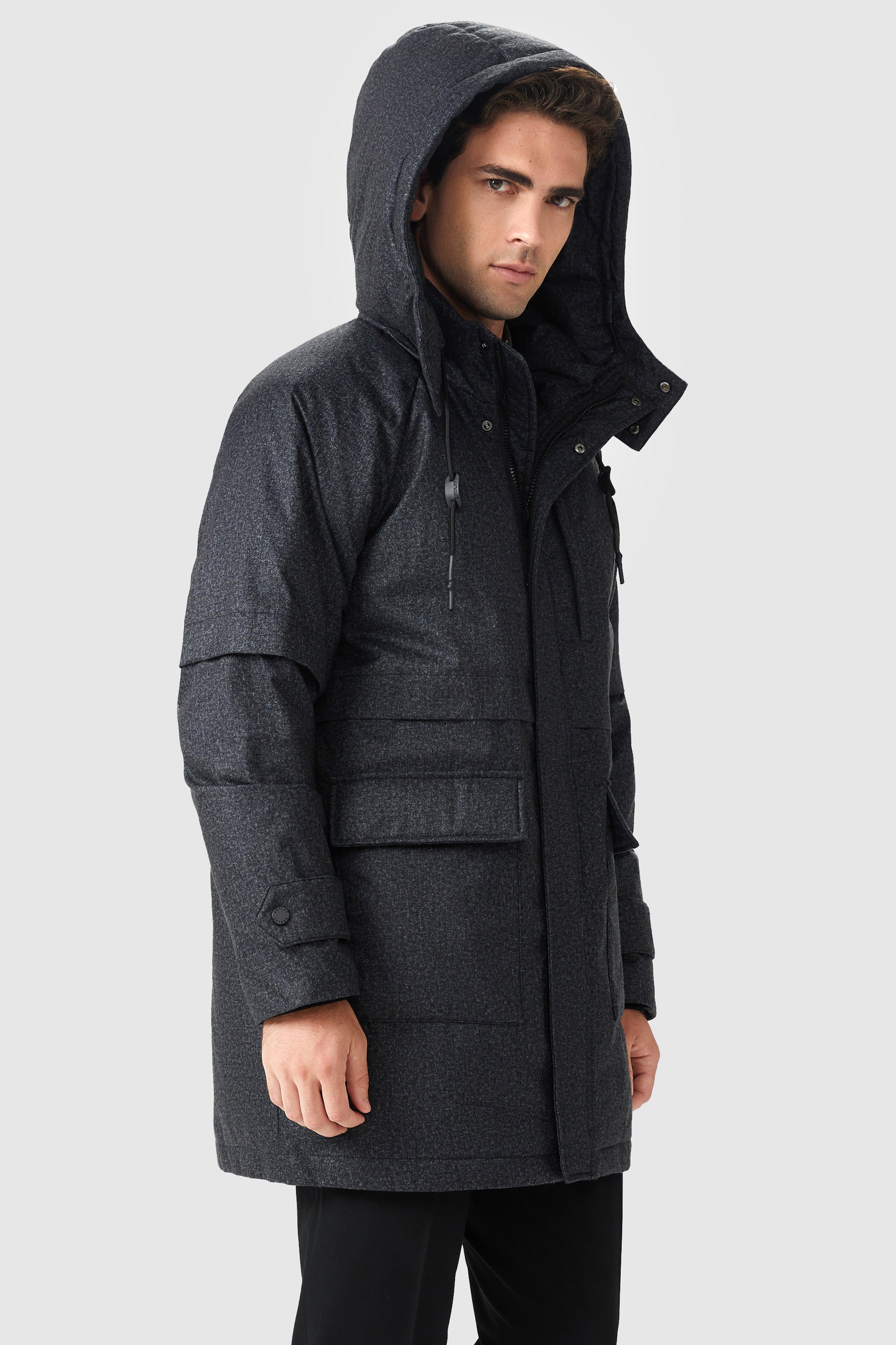 Orolay-Windproof Down Jacket with Hood-#color_Odyssey Gray