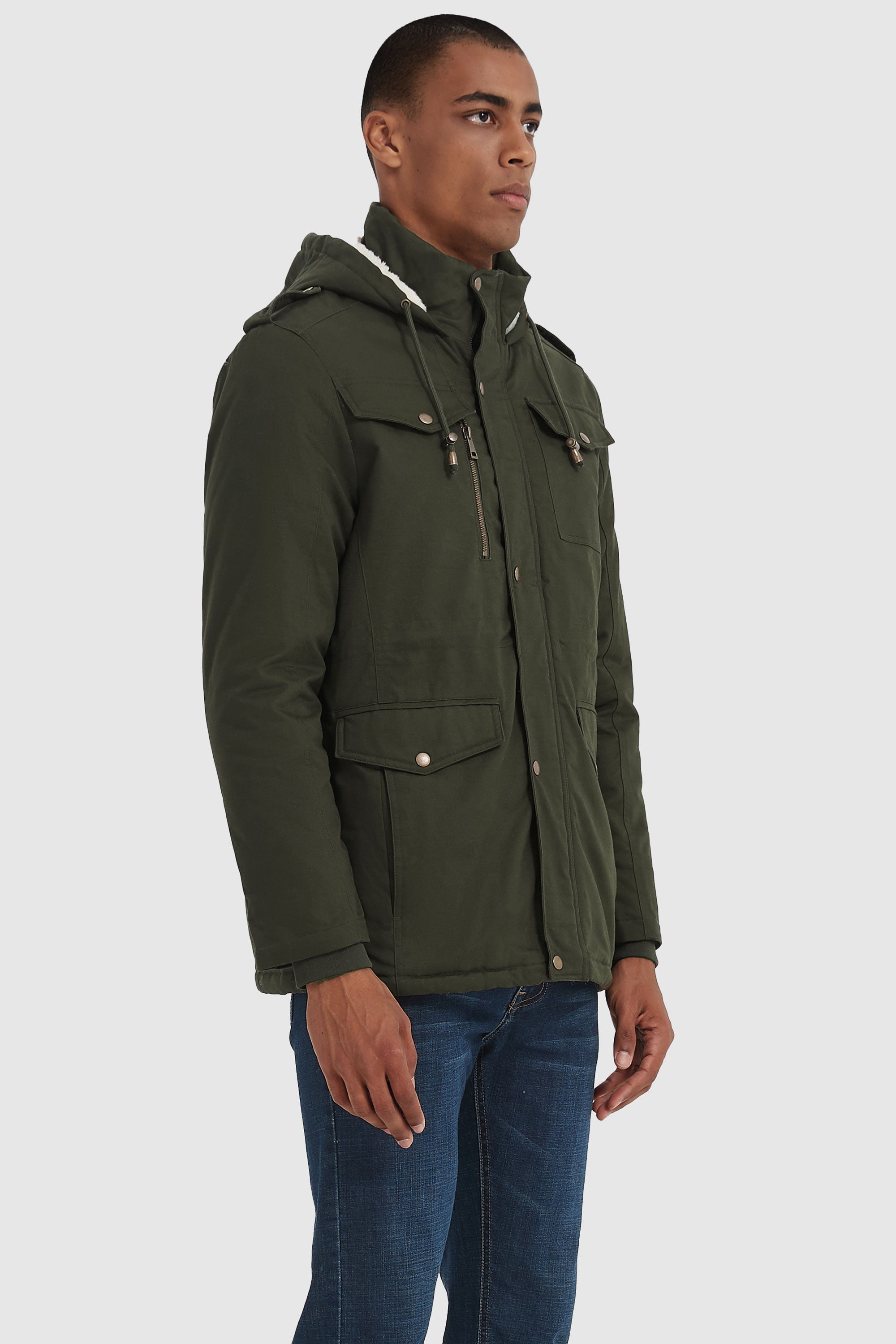 Orolay-Winter Military Parka Jacket-#color_Sea Turtle