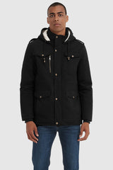 Orolay-Winter Military Parka Jacket-#color_Black