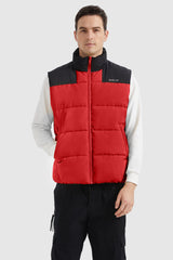 Orolay-Winter Sleeveless Puffer Warm Vest-#color_Racing Red