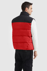 Orolay-Winter Sleeveless Puffer Warm Vest-#color_Racing Red