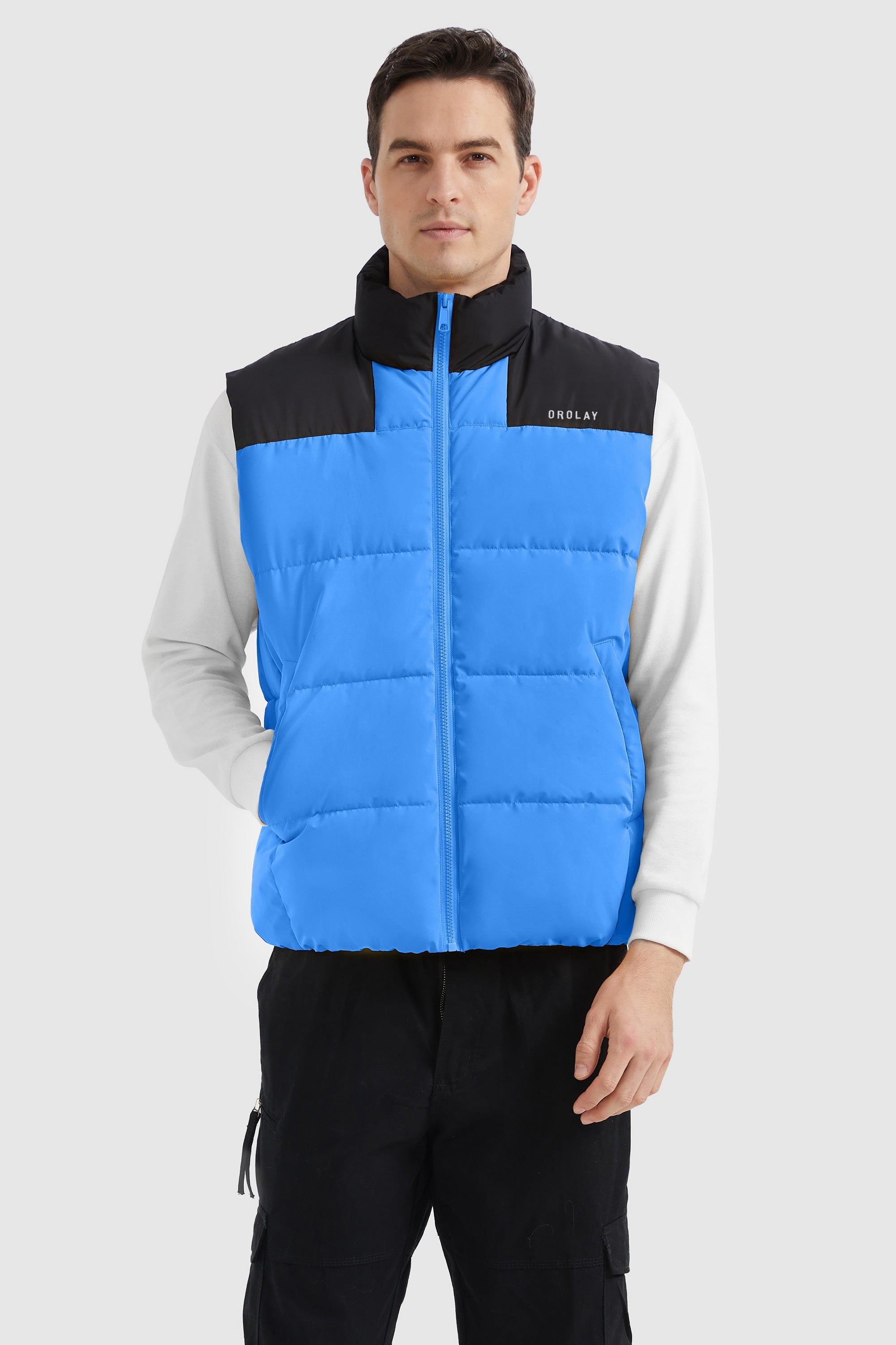 Orolay-Winter Sleeveless Puffer Warm Vest-#color_Marina