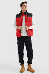 Orolay-Winter Sleeveless Puffer Warm Vest-#color_Racing Red