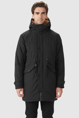 Orolay-Winter Thicken Parka Jacket with Fleece Lined-#color_Black