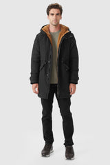 Orolay-Winter Thicken Parka Jacket with Fleece Lined-#color_Black