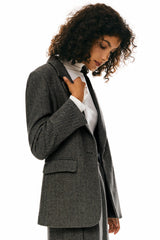 Orolay-Wool Office Blazer-Image 5 of Wool Blend Office Blazer from Orolay - #color_Black stripes