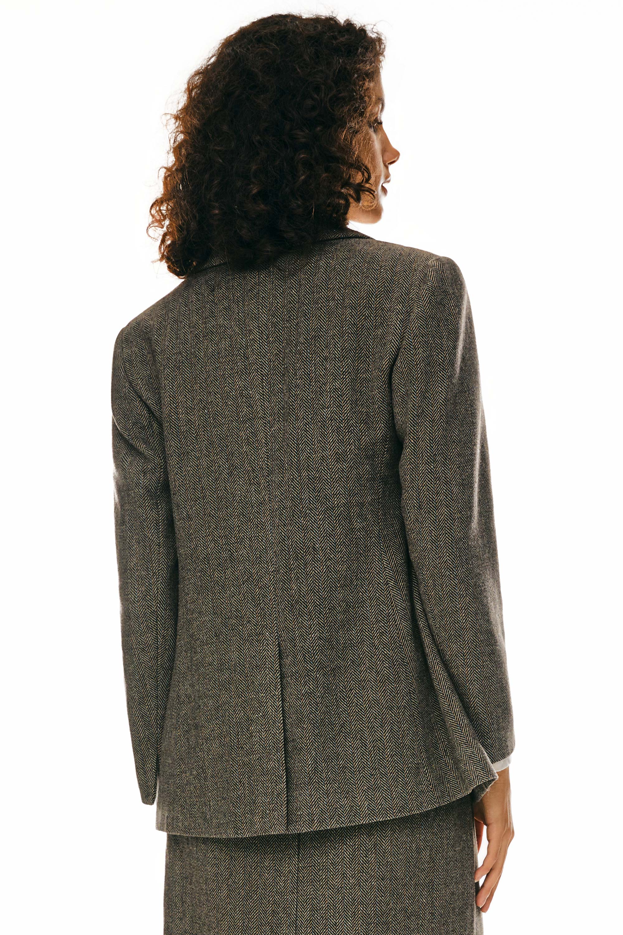 Orolay-Wool Office Blazer-Image 4 of Wool Blend Office Blazer from Orolay - #color_Brown stripes