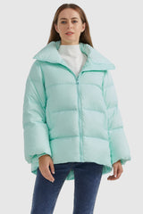 Orolay-Zipper Front Puffer Down Coat-#color_Blue Glass