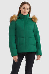 Orolay-Zipper Hooded Lightweight Puffer Jacket-#color_Formal Garden