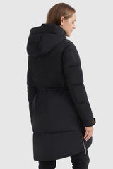 Orolay-Zipper Winter Thickened Puffer Coat-#color_Black