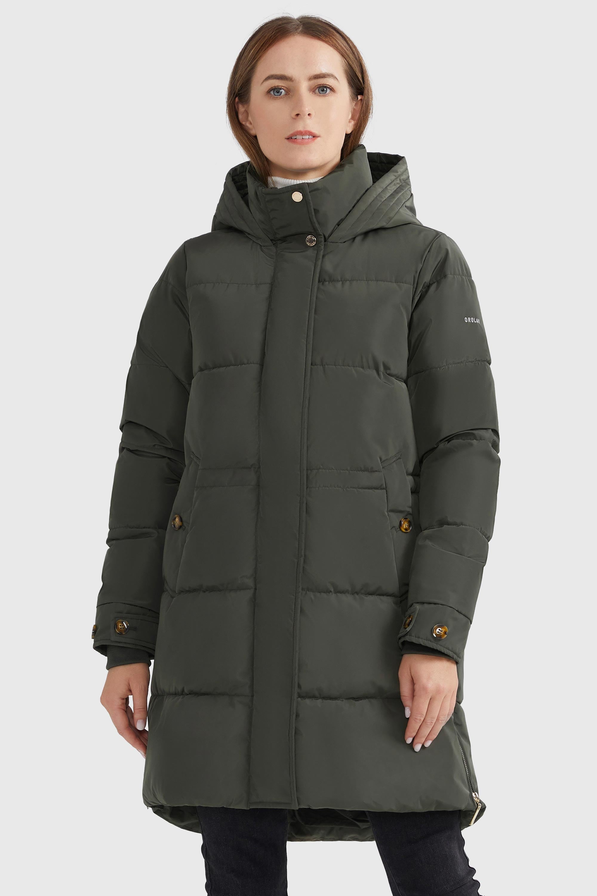 Orolay-Zipper Winter Thickened Puffer Coat-#color_Sea Turtle