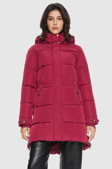 Orolay-Zipper Winter Thickened Puffer Coat-#color_Syrah