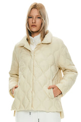 Orolay Oversized Puffer Jacket Lightweight Quilted #color_beige