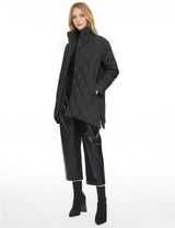 Orolay Oversized Quilted Puffer Jacket Lightweight with Pockets #color_black 