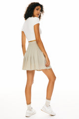 Orolay High Waisted Skirts A Line Pleated Skirt #color_beige