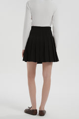 Orolay High Waisted Skirts A Line Pleated Skirt #color_black