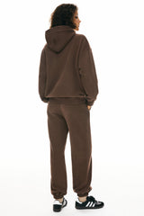 Orolay Fleece Hoodie Sweatshirt Long Sleeve Oversized #color_brown