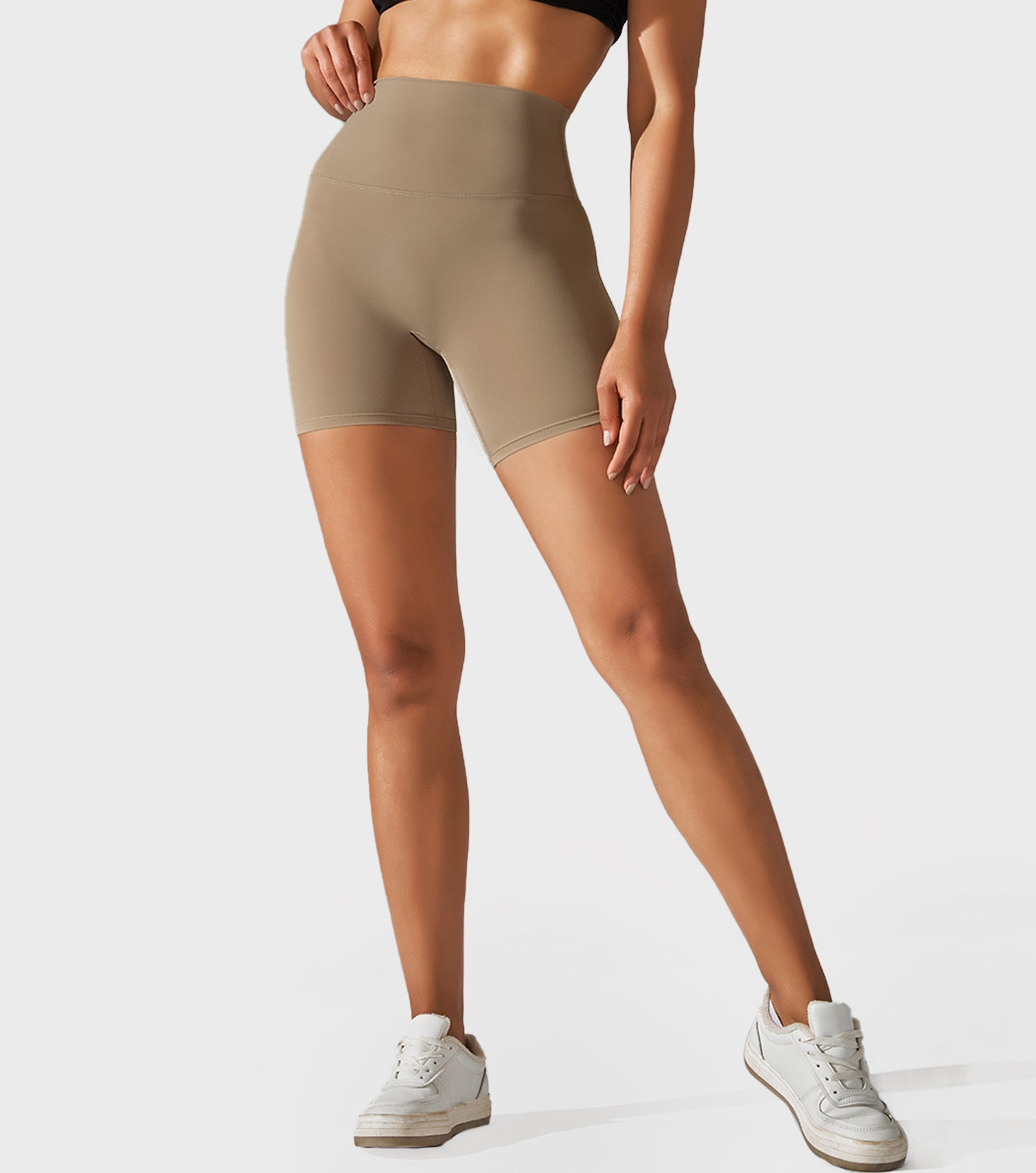 Orolay-Naked Feeling Biker Shorts-Naked Feeling Biker Shorts - Orolay, #color_Khaki