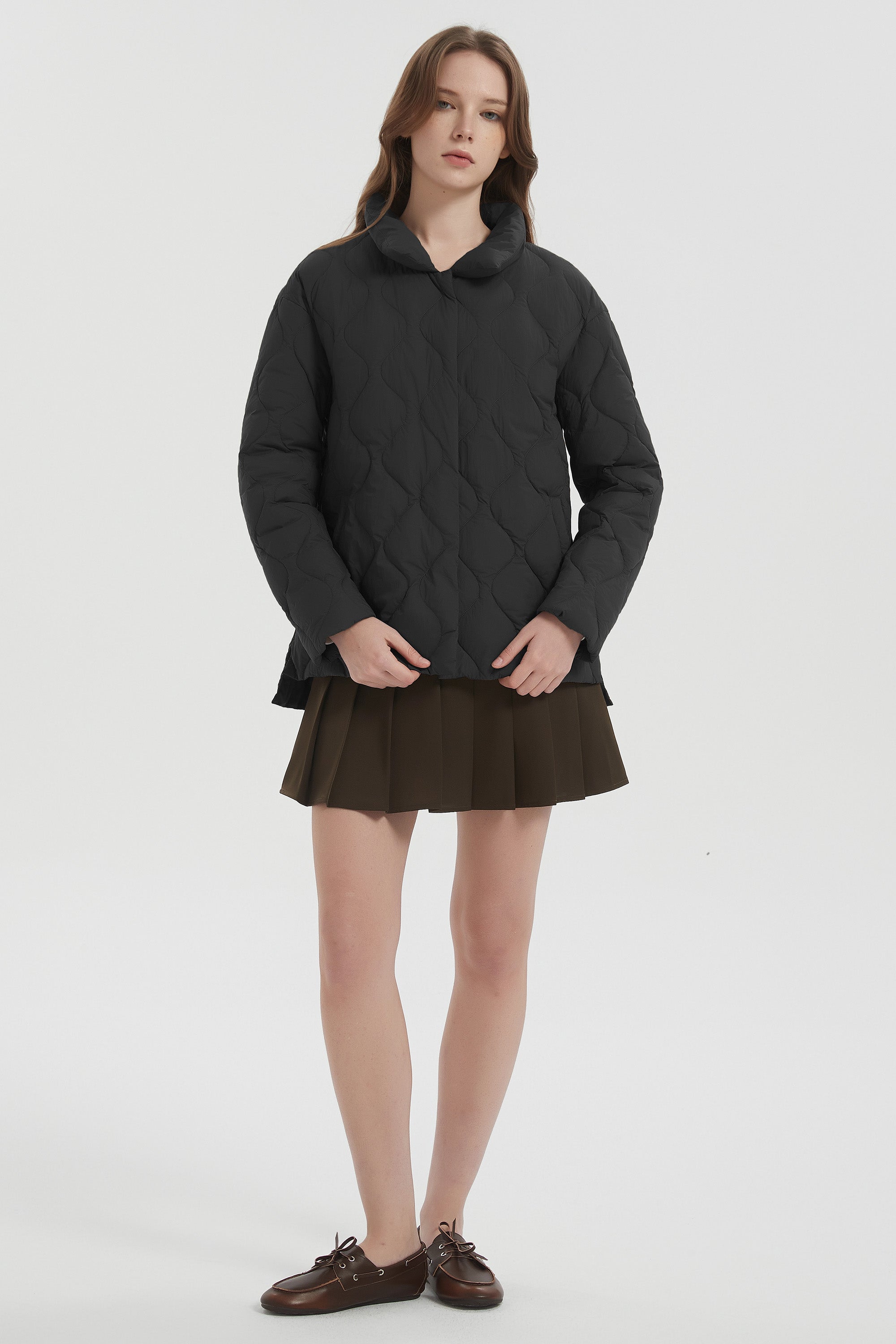 Orolay Oversized Puffer Jacket Lightweight Quilted #color_black