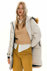 Orolay-Drawstring Hooded Thickened Puffer Down Coat-#color_Tofu