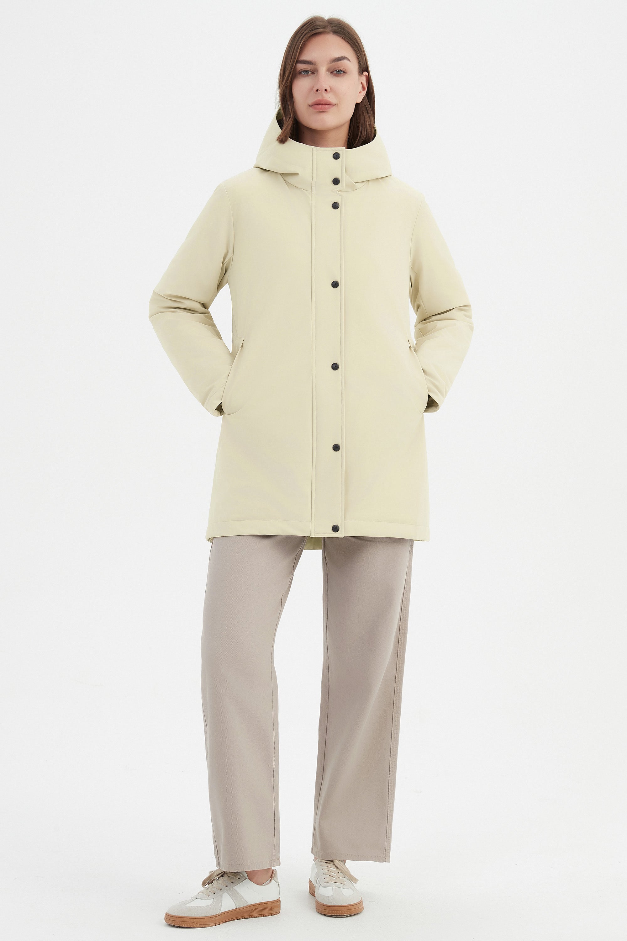 Orolay Hooded Winter Long Down Parka #color_beige