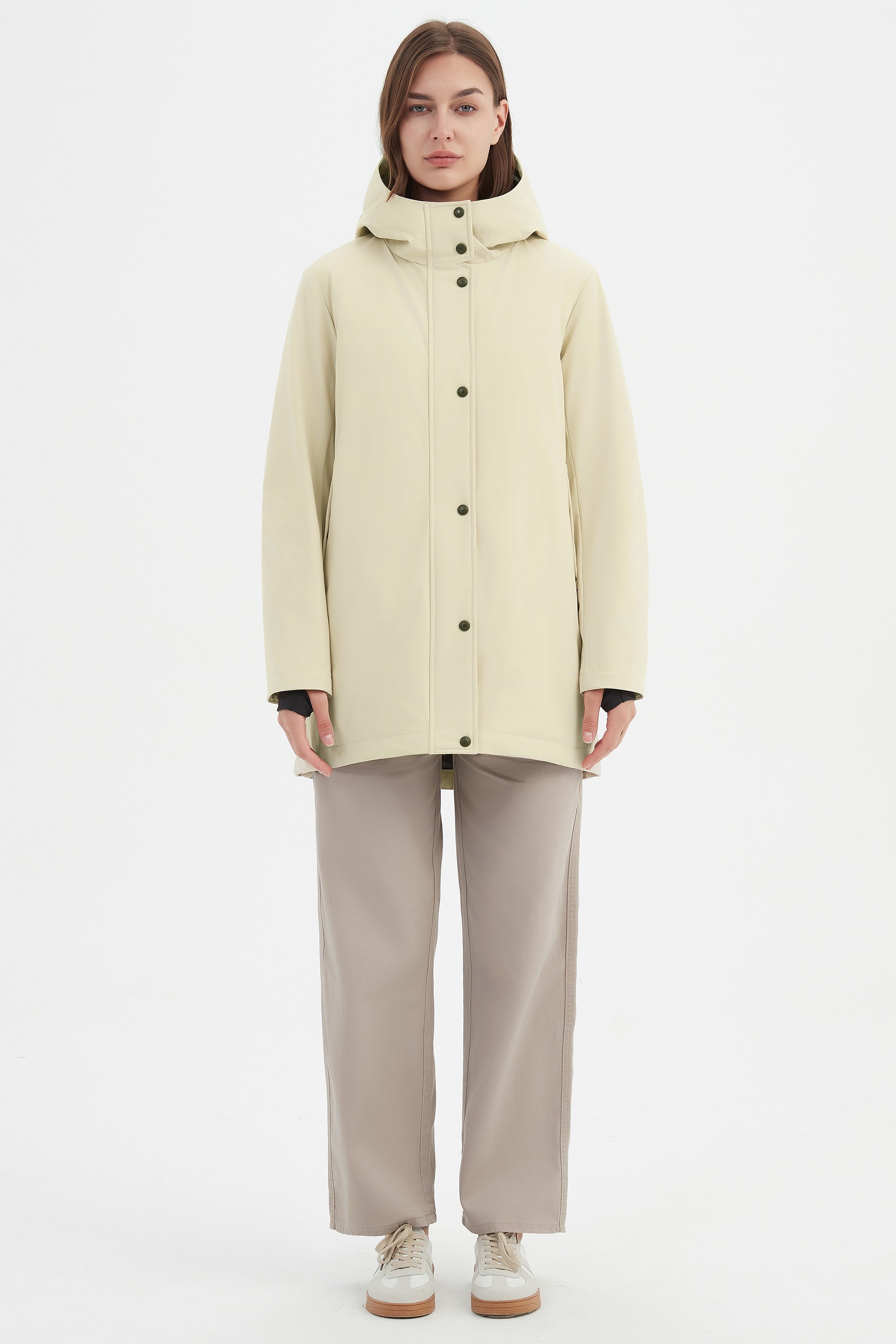 Orolay Hooded Winter Long Down Parka #color_beige