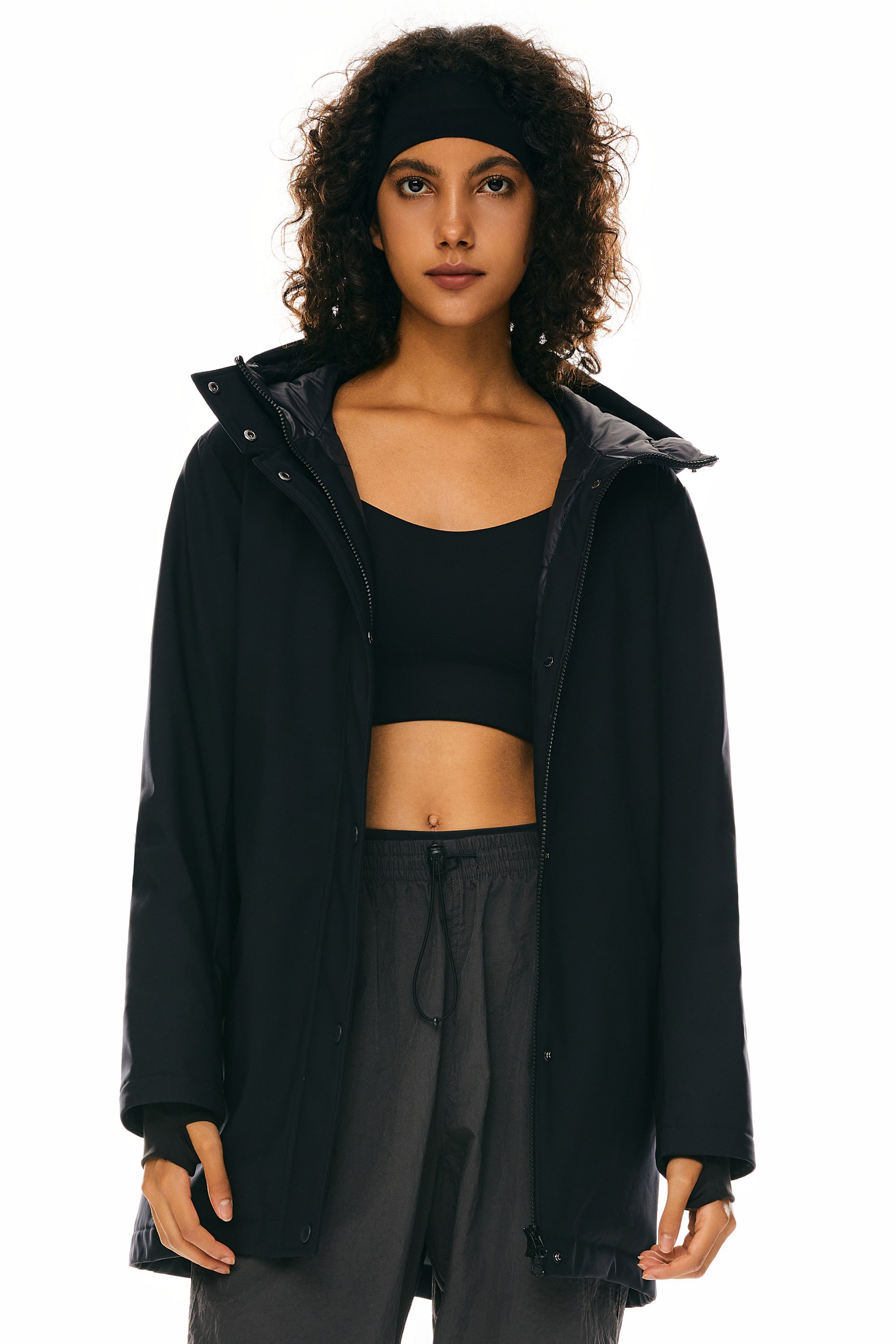 Orolay Hooded Winter Long Down Parka #color_black