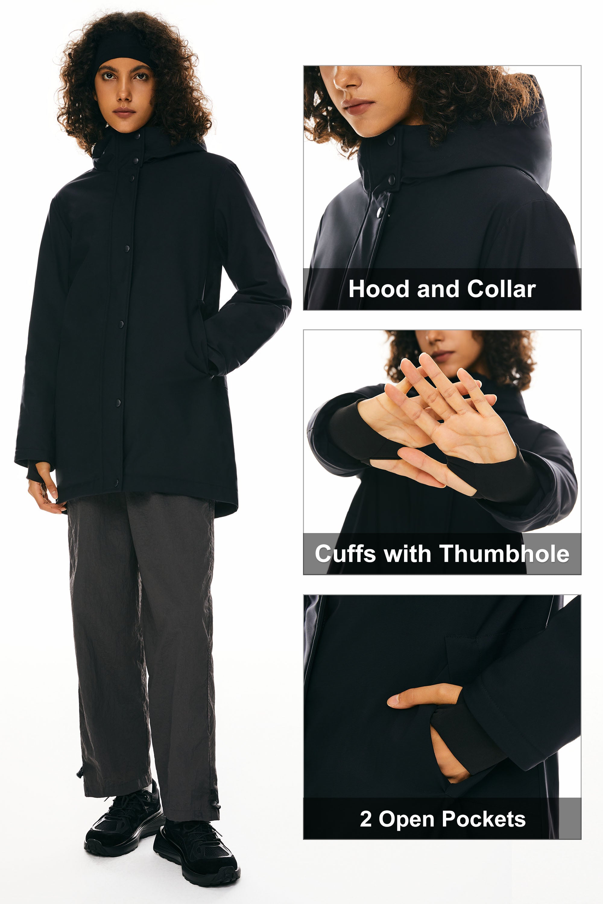 Orolay Hooded Winter Long Down Parka #color_black