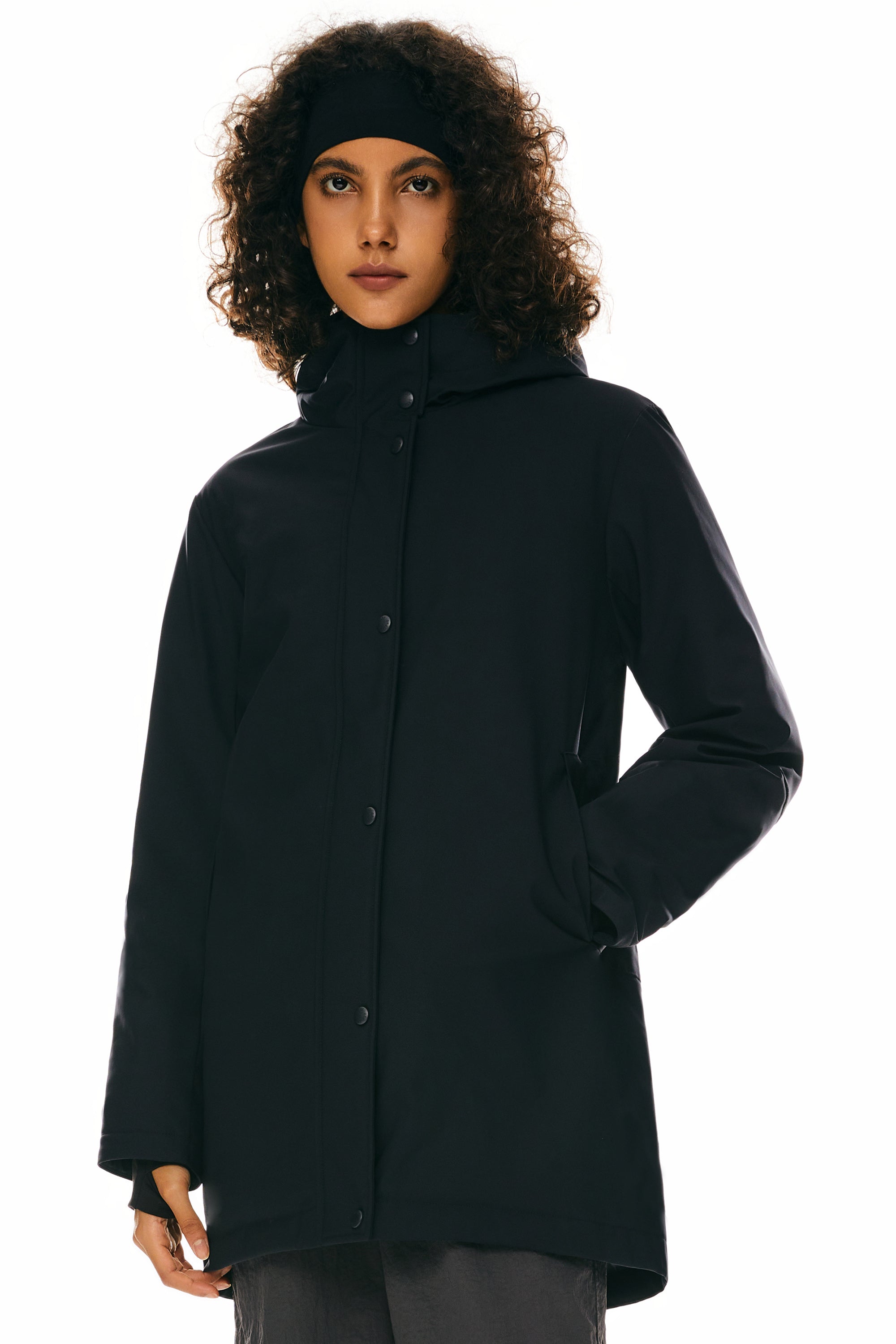 Orolay Hooded Winter Long Down Parka #color_black