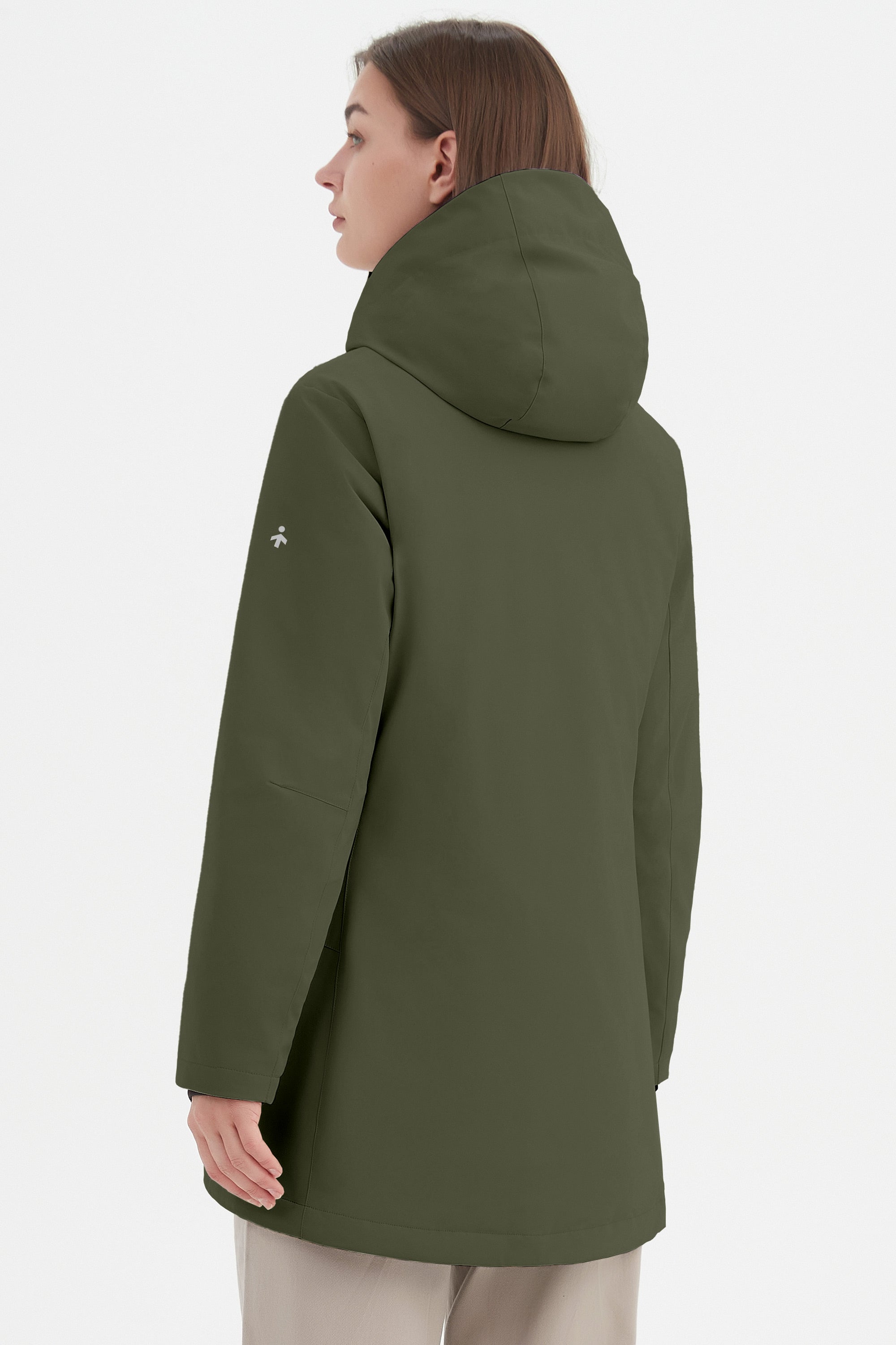 Orolay Hooded Winter Long Down Parka #color_dark green