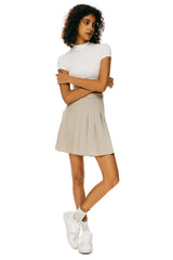 Orolay High Waisted Skirts A Line Pleated Skirt #color_beige