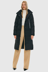 Knee Length Thickened Down Jacket - Orolay, #color_Black