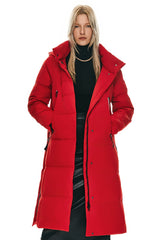 Knee Length Thickened Down Jacket - Orolay, #color_Racing Red