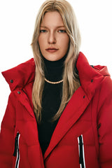 Knee Length Thickened Down Jacket - Orolay, #color_Racing Red