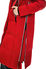 Knee Length Thickened Down Jacket - Orolay, #color_Racing Red