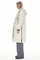 Knee Length Thickened Down Jacket - Orolay, #color_White