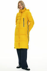 Knee Length Thickened Down Jacket - Orolay, #color_Old Gold